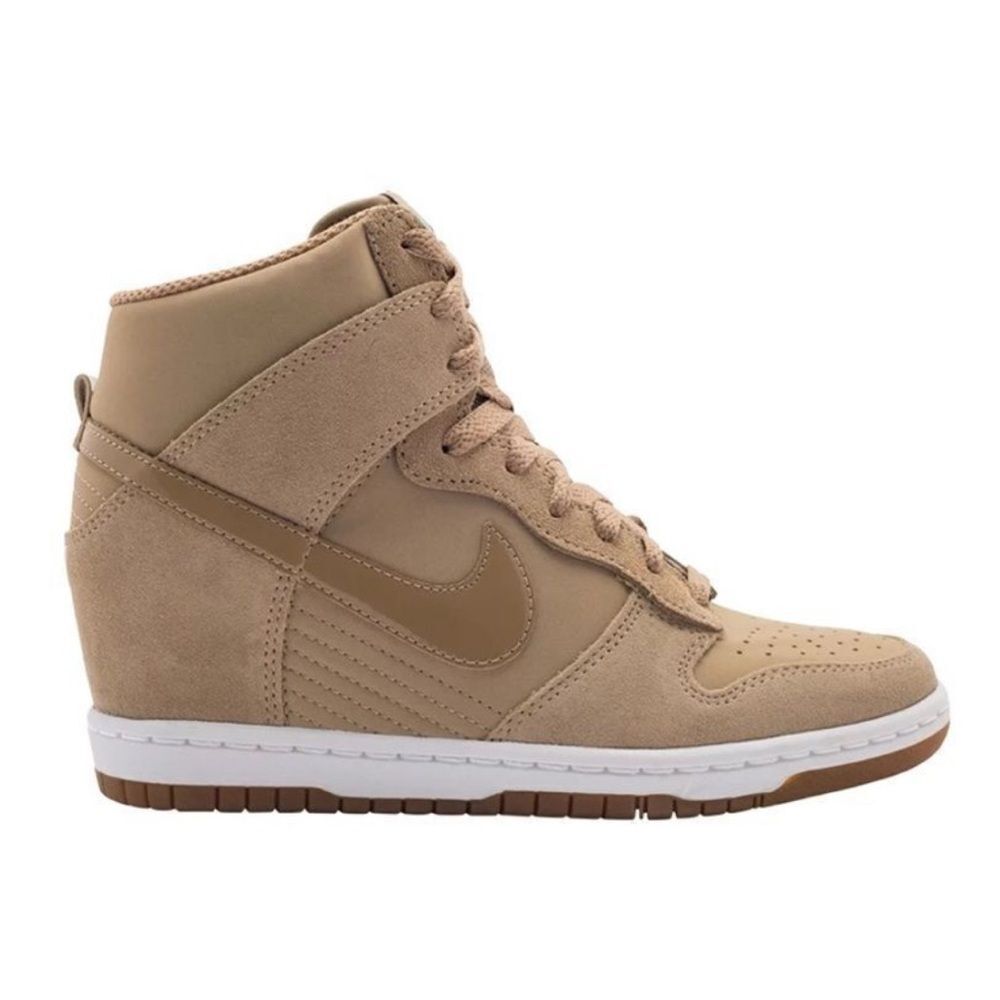 Nike Dunk Sky High Essential Wedge Sneakers Desert Camo 644877-200 High Tops 6 - Picture 3 of 16